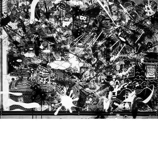 LG Williams, Half-Ass Backwards, 1995, Mixed Media on Paper Mounted on Canvas.