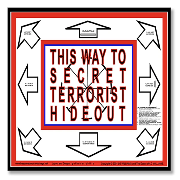 LG Williams, This Way To Secret Terrorist Hideout, 2001, Limited Edition Poster.