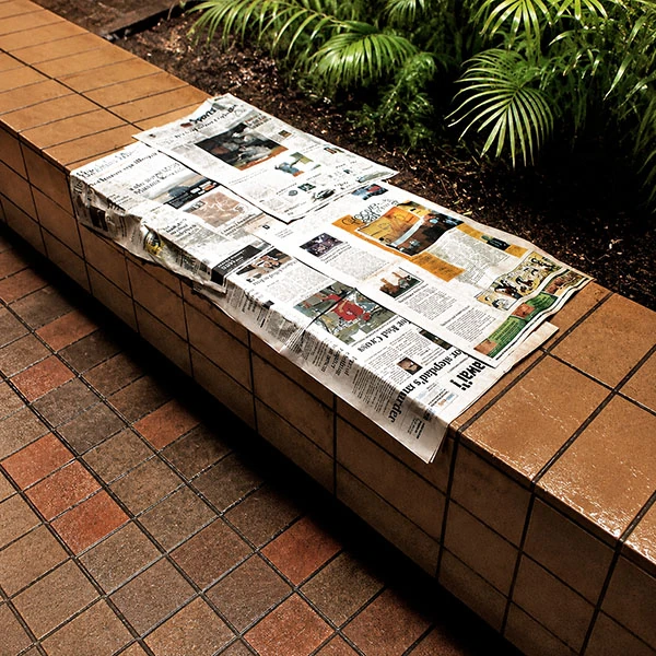 LG Williams, Newspaper Seat, 2009.