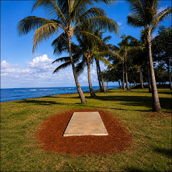 LG Williams, Commemoratus Concretus, 2009, Concrete Slab, Ala Moana State Park, Honolulu, HI.