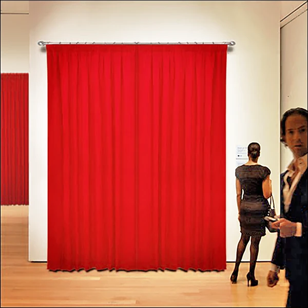 LG Williams, (Don't Panic Yet!) Without My Traumatic Past I Would Not Be Able To Generate Large Numbers Of…, 2010, Curtain on Wall.