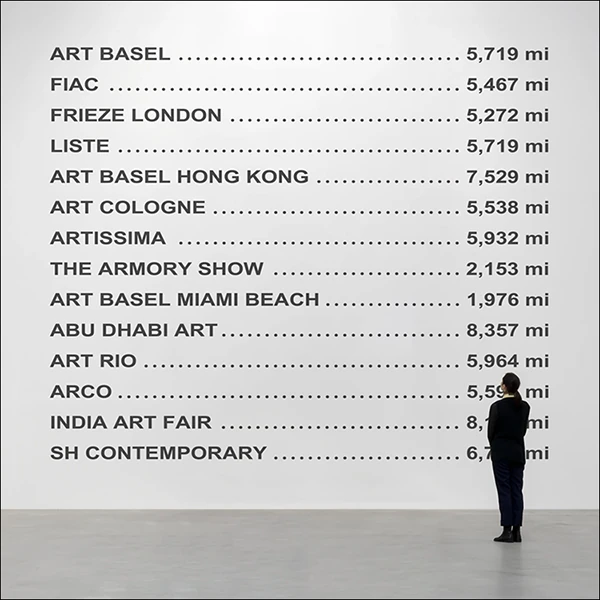 LG Williams, The Artist's Status As A Art Media Influencer Has No Bearing Or Impact On The Outcome, 2013, Vinyl Lettering On Wall.