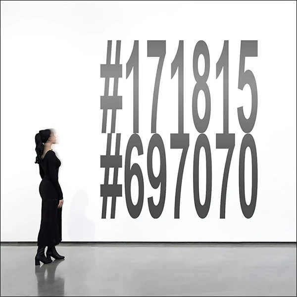 LG Williams, Documenting The Makeup Of Rothko's #4 (The Most Accurate Analysis To Date), 2014, Vinyl Lettering On Wall.