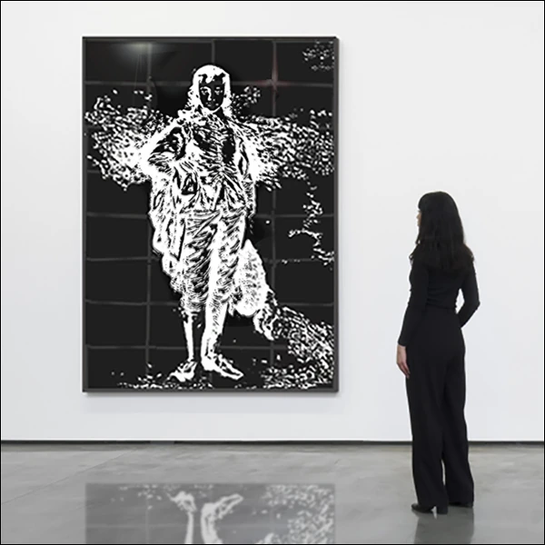 LG Williams, The Black Blue Boy Or Ode To Joy And Wonder, Or Consider This Too, 2021, Xerox And 3m™ Scotch Tape Mounted On Canvas.