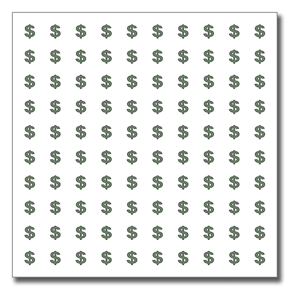 LG Williams, Dollar Sign Print (Dollar Green), 2022, Lithograph On Somerset White Paper.