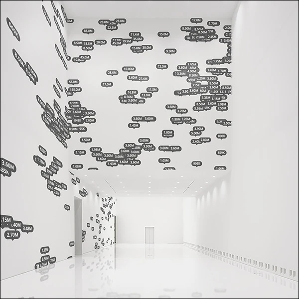 LG Williams, A Portrait Of 21st Century America #4, 2023, Vinyl Lettering On Wall.