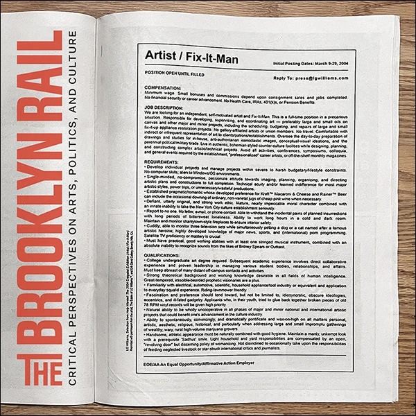 Erik David Gallery & LG Williams Appear in The Brooklyn Rail Magazine (Dec 2023), 2023.