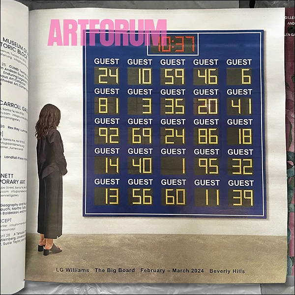 LG Williams Appears In Artforum Magazine (Feb 2024), 2024.