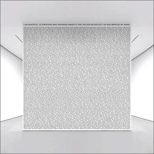 LG Williams, I Am Grateful To Everyone Who Provided Insights That Helped Me Reflect On And Improve My Work, 2024, Vinyl Lettering On Wall.