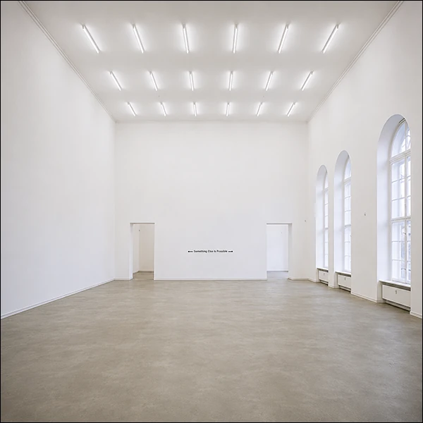 LG Williams, The Ineluctable Qarmic-Quagmire Of Meta-Ideological (Re)Enclosure Within The Labyrinth Of…, 2025, Vinyl Lettering On Wall.