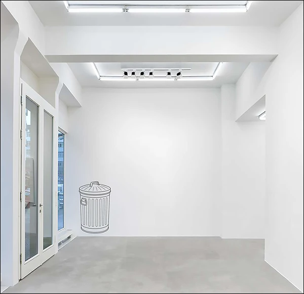 LG Williams, The Apocalyptic Detritus Of Aesthetic Vacuity In The Post-Artistic Wasteland, 2025, Custom Vinyl On Wall.