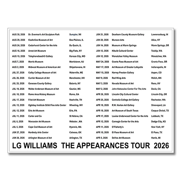 LG Williams, The Cataclysmic Twilight of Inscribed Presence, 2026, limited-edition lithograph.