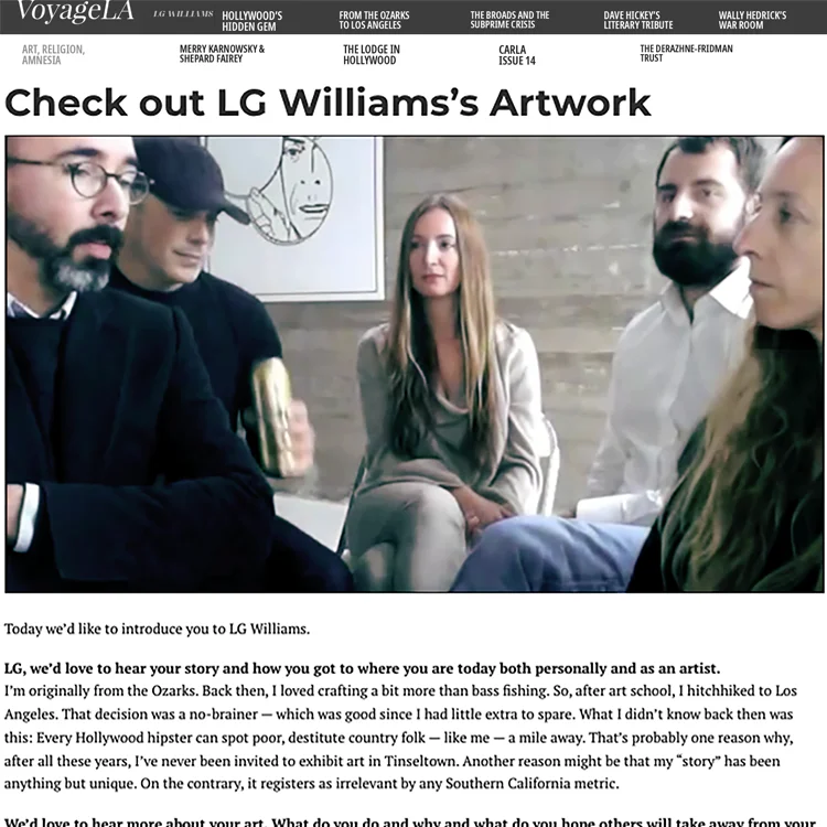 VoyageLA magazine feature, Check Out LG Williams's Artwork, June 5, 2019