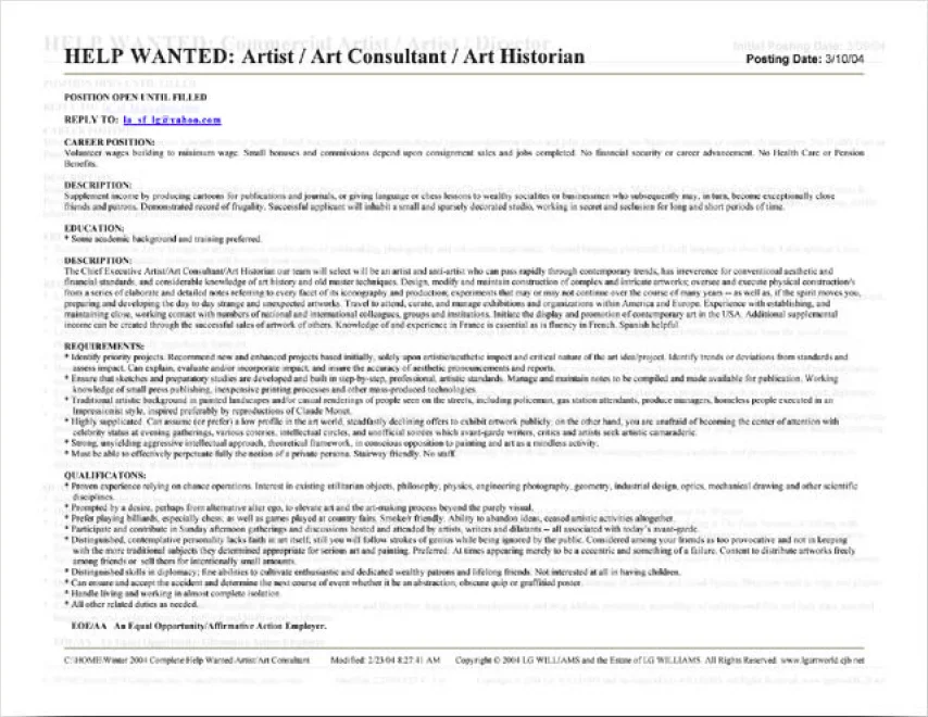 Artist / Art Consultant / Art Historian