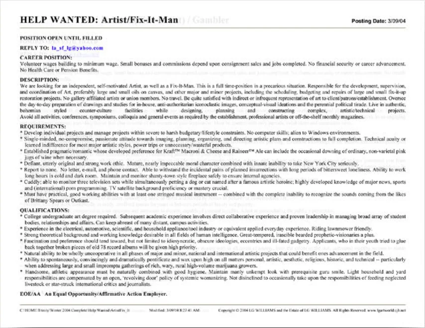 Artist / Fix-It-Man