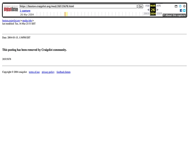 Ledger facsimile documenting a "POST CENSORED AND DELETED" notation