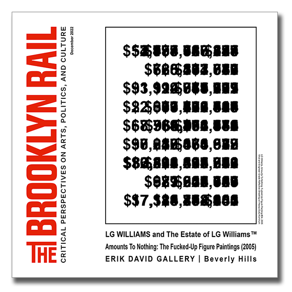 LG Williams & Erik David Gallery in Brooklyn Rail Magazine (Dec 2022)